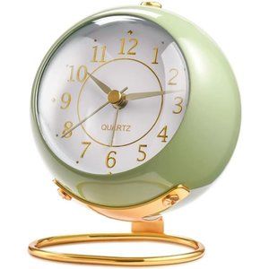Analog Alarm Clocks,Retro Backlight Cute Simple Design Small Desk Clock